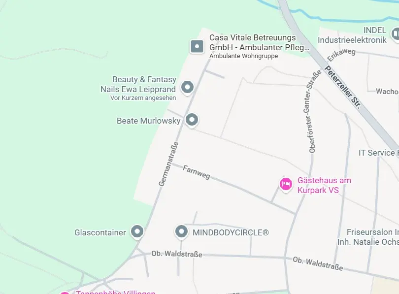 Anfahrtsbeschreibung zum Nagelstudio in der Germanstraße 17 Villingen